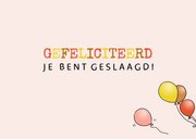 Felicitatiekaart geslaagd Fiat 500 roze 3