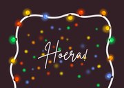 Felicitatiekaart hoera in lampjessnoer 2