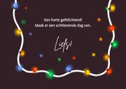 Felicitatiekaart hoera in lampjessnoer 3