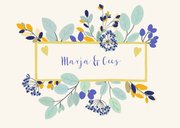 Felicitatiekaart huwelijksjubileum stijlvolle bloemen 2