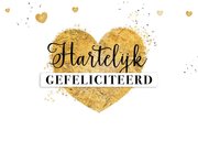 Felicitatiekaart jubileum trouwdag hart goud champagne 2