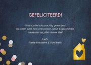 Felicitatiekaart nieuw huis met confetti en gouden letters 3