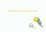 Felicitatiekaart nieuwe baan auto groen ballonnen 3