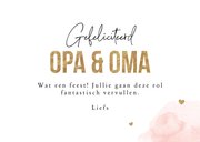 Felicitatiekaart opa en oma kleindochter kleinkind roze 3