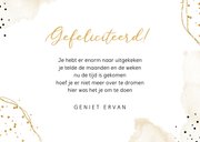 Felicitatiekaart pensioen met gouden waterverf en confetti 3