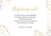 Felicitatiekaart pensioen met gouden waterverf en confetti 3