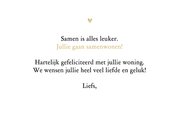 Felicitatiekaart samenwonen huisje goud gefeliciteerd 3