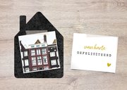 Felicitatiekaart 'samenwonen' met huisjes, foto's & hout 2