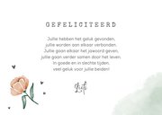 Felicitatiekaart verloofd bloemen waterverf hartjes 3