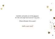 Felicitatiekaart verloofd hartjesconfetti in goud 3