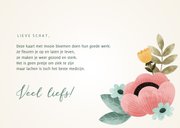 Fleurige beterschapskaart met knuffel en bloemen 3