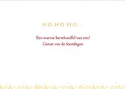 Foto kerstkaart – Rendier HO HO HO – Rode kerstkaart 3
