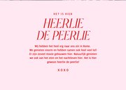 Fotocollage kaartje in roze 'het is hier heerlie de peerlie' 3