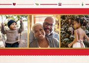 Fotocollage kerstkaart met gezellige gekleurde letters 2