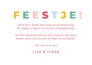 Fotocollage uitnodiging feestje met regenboog typografie 3