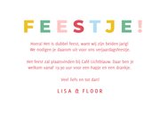 Fotocollage uitnodiging feestje met regenboog typografie 3