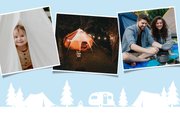 Fotokaart camping vakantiekaart met foto en tentjes 2