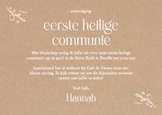 Fotokaart communie met lijntekening van kerkje op kraft 3