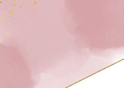 Geboorte hip roze kaartje waterverf en goudkleurige spetters 2