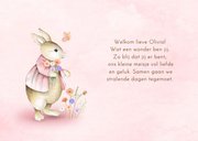 Geboorte meisje vintage konijntje met bloemen 2