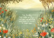 Geboortekaartje beren in een bloemenveld 2