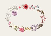 Geboortekaartje bloemen krans ovaal klassiek Achterkant