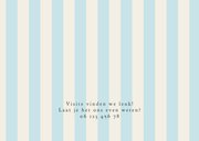 Geboortekaartje gestreept blauw beige goudfolie 2