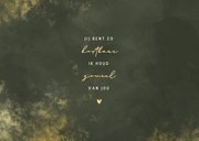 Geboortekaartje goudkleurige poeder groene waterverf 2