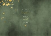 Geboortekaartje groene waterverf liggend gouden spetters 2