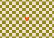 Geboortekaartje groovy groen paars rood blokjes  Achterkant