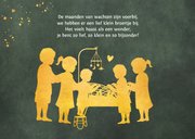 Geboortekaartje jongen - silhouet met 6 kinderen bij wiegje 2