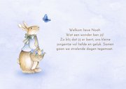 Geboortekaartje jongetje met vintage konijntje met bloemen 2