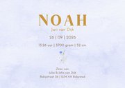 Geboortekaartje jongetje met vintage konijntje met bloemen 3