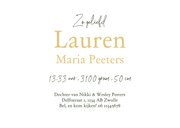 Geboortekaartje klassiek goud bloemen hartjes groen 3