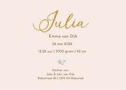 Geboortekaartje meisje rotan mandje aan takje met bloesem 3