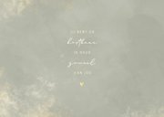 Geboortekaartje met gouden poeder en lichtgroene waterverf 2