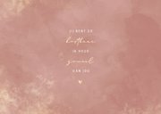 Geboortekaartje met gouden poeder en oudroze waterverf 2