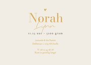 Geboortekaartje stijlvol goud hartje zandkleurig 3