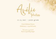 Geboortekaartje stijlvol hartjes goud spetters waterverf 3