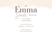 Geboortekaartje strikje vintage waterverf beige 3