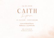 Geboortekaartje waterverf roze hartjes stijlvol 3