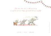 Geboortekaartje zusje met drie vrolijke olifantjes 2