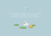 Geboortekaartje zwaan waterlelie blauw stijlvol gezin 2