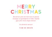 Gekleurde kerstkaart Merry and Bright in opvallende letters 3