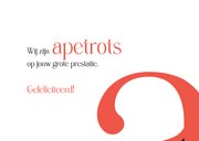 Geslaagd apetrots met een grote A 2