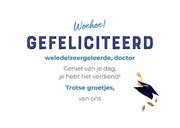 Geslaagdkaart met uil voor een promovendus 3