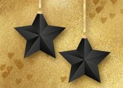 Gouden kerstkaart hippe foto kerstbal 2