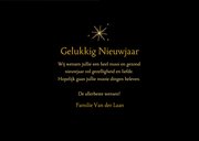 Gouden nieuwjaarskaartje met jaartal en sterren zwart 3