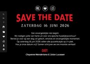 Grappige save the date trouwkaart in een tv streaming stijl 3