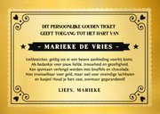Grappige valentijnskaart ticket to my heart gouden ticket 3